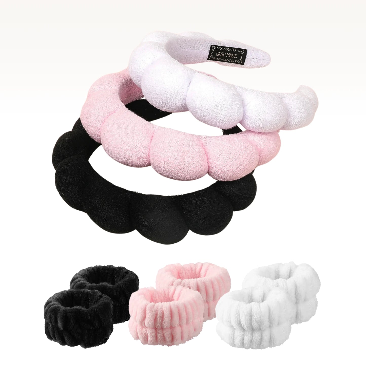 Terry Cloth Bubble Headband and Wrist Straps